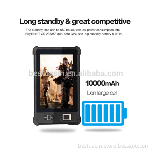 8 inch high sensitive touch screen rugged tablet pc with IP65 with dual HD camera